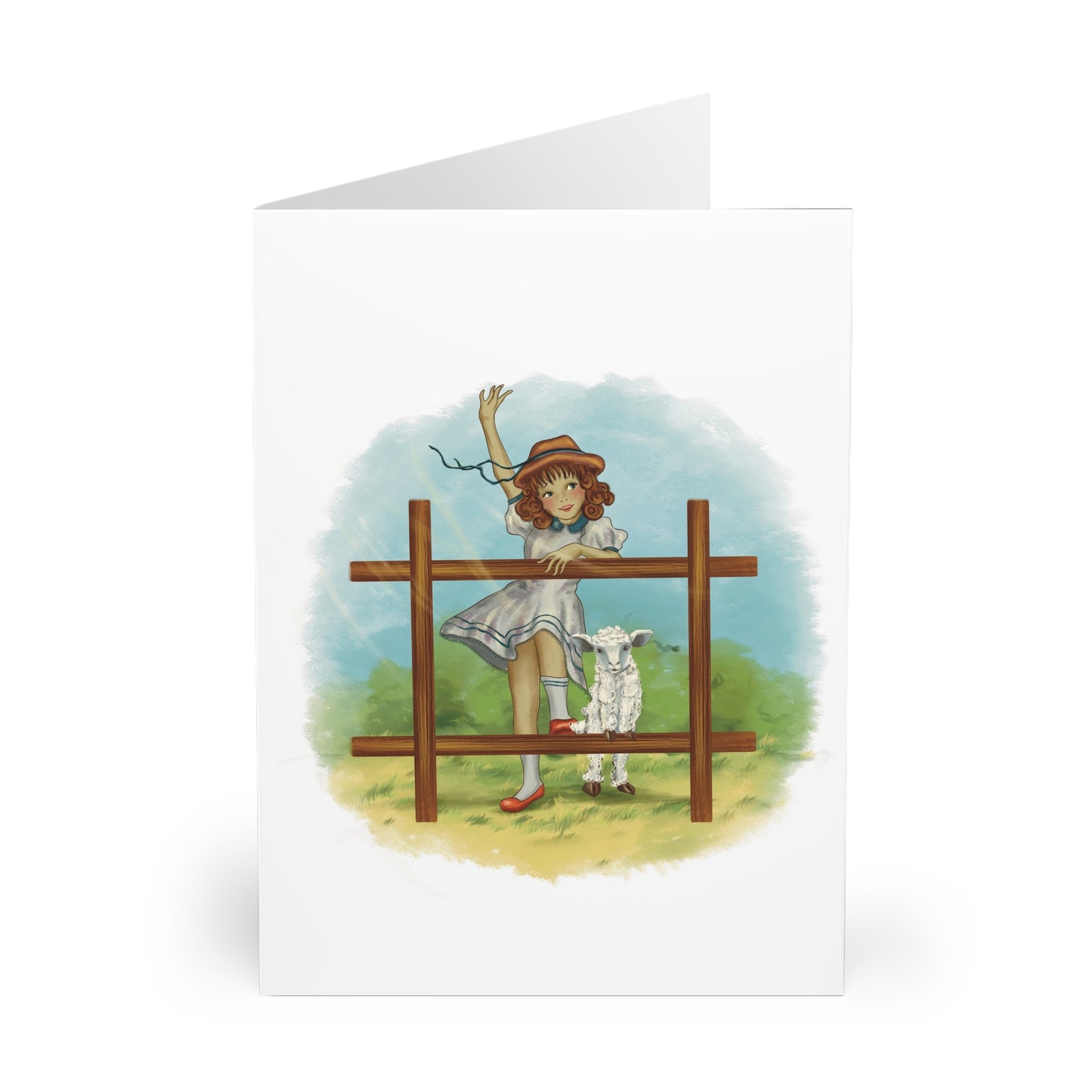 Mary's Little Lamb Greeting Cards (2) - (5 Pack)
