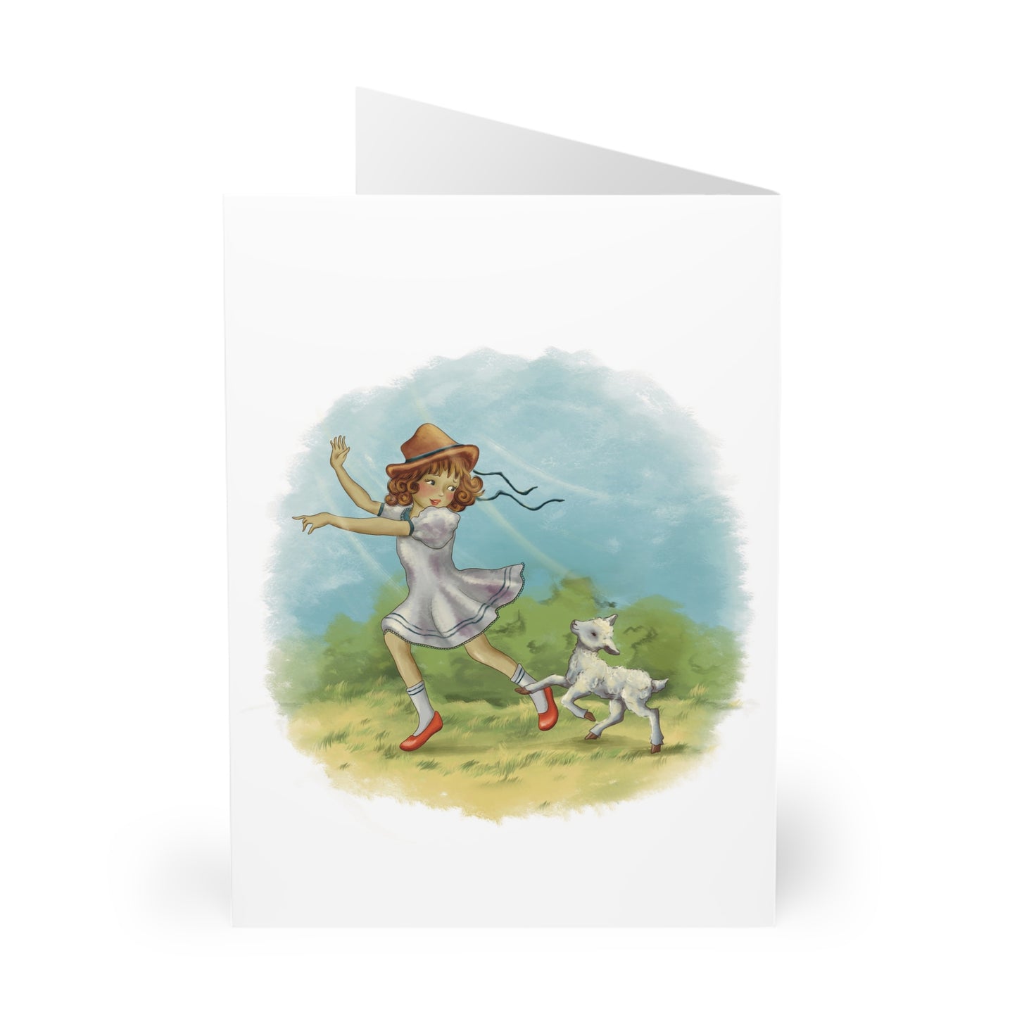 Mary's Little Lamb Greeting Cards (3) - (5 Pack)