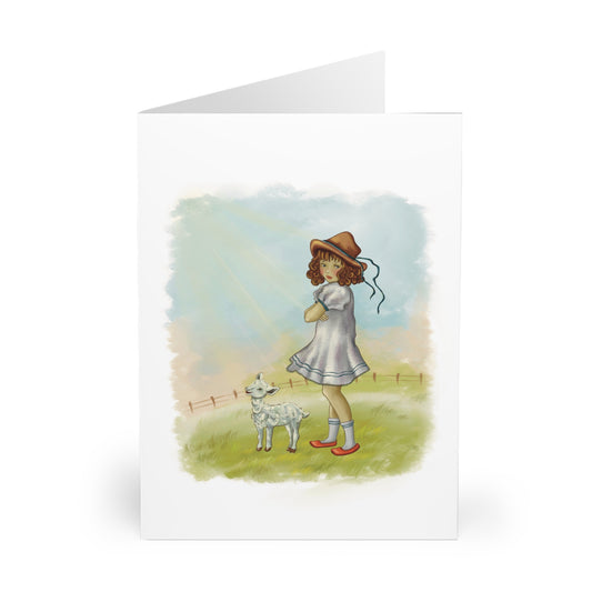 Mary's Little Lamb Greeting Cards (3) - (5 Pack)