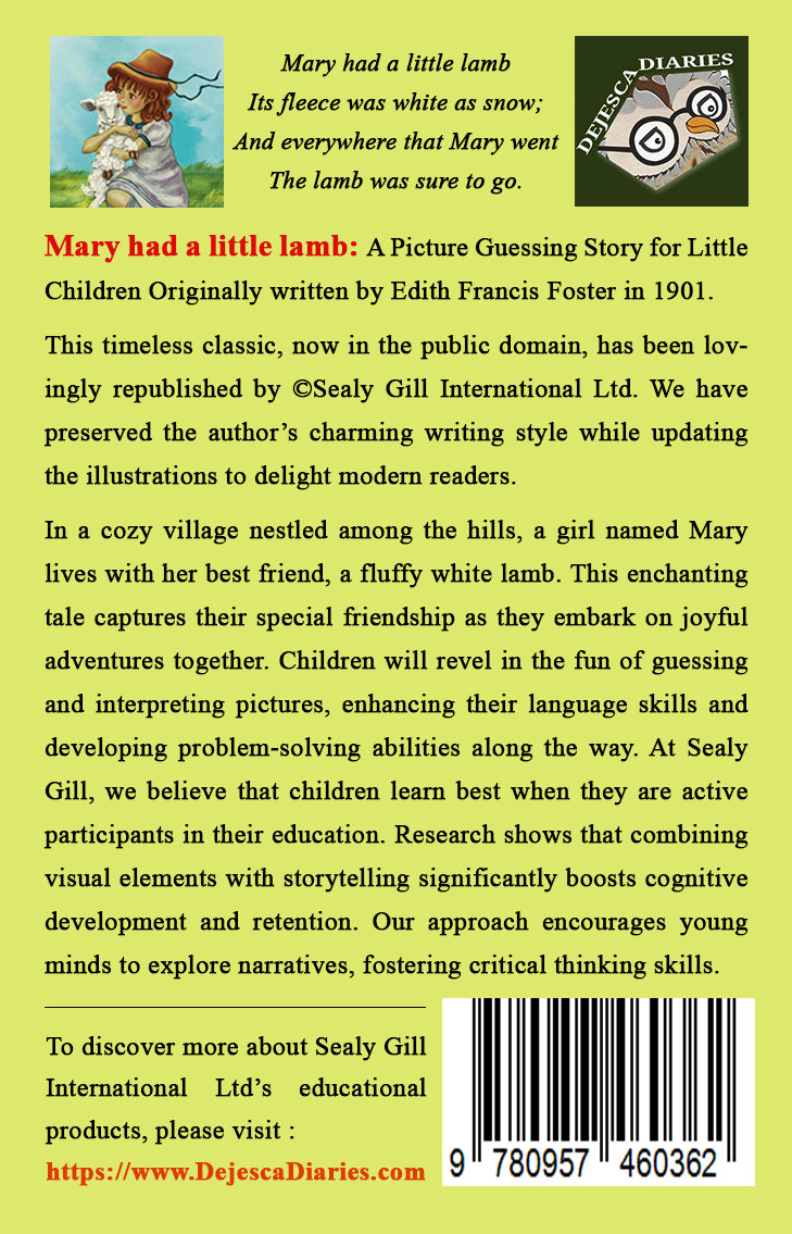 Mary's Little Lamb - A Picture Guessing Story for Little Children (Available on Amazon)