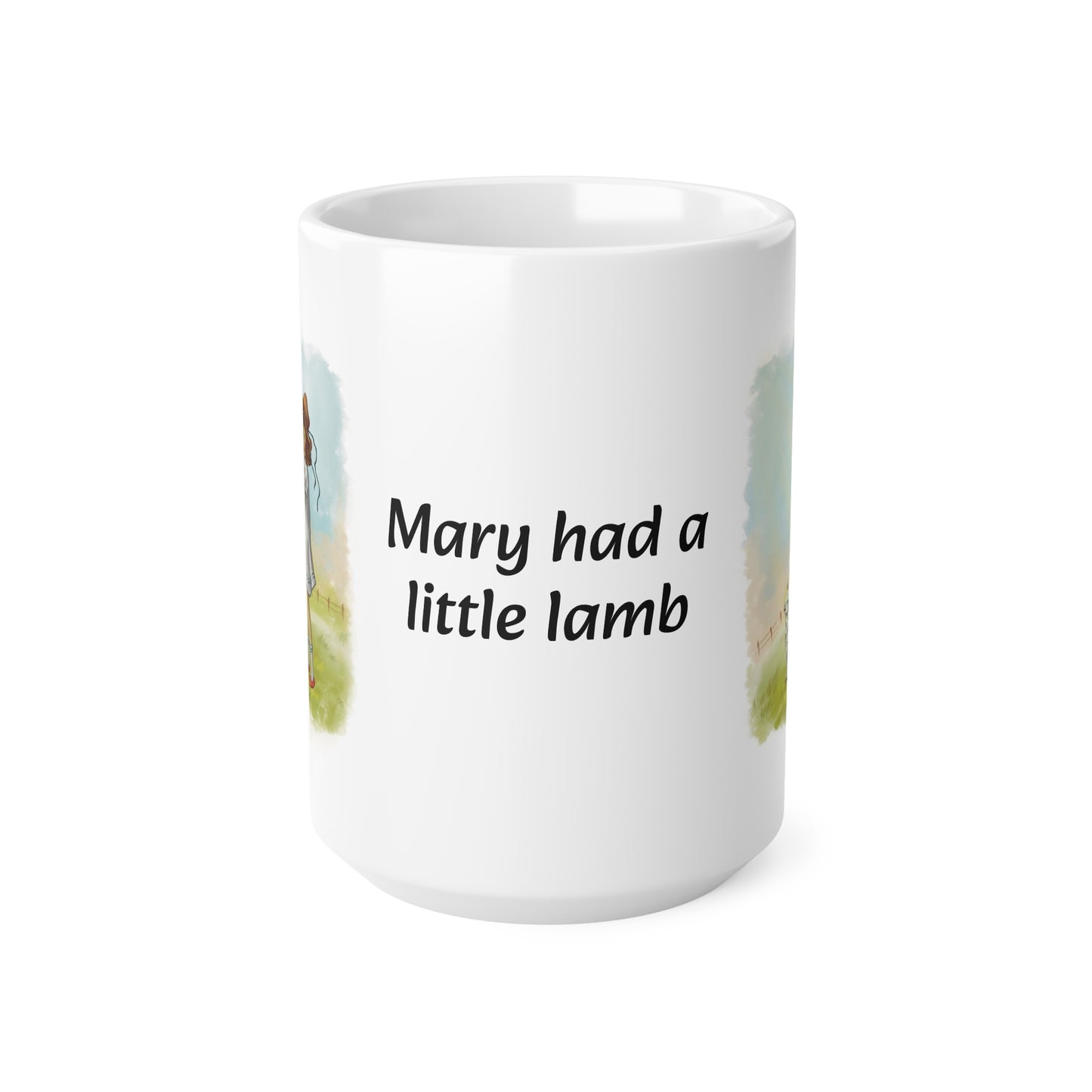 Mary Had A Little Lamb (Looking) Sleek and Polished Ceramic Coffee Mugs, 11oz, 15oz