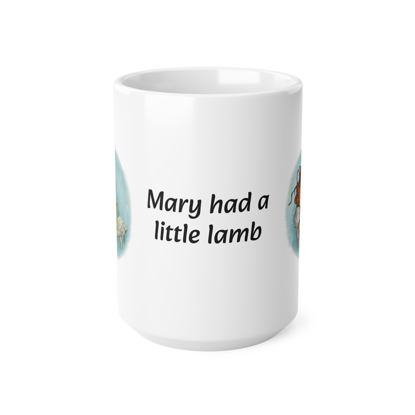 Mary Had A Little Lamb - (Hugging) Sleek and Polished Ceramic Coffee Mugs, 11oz, 15oz