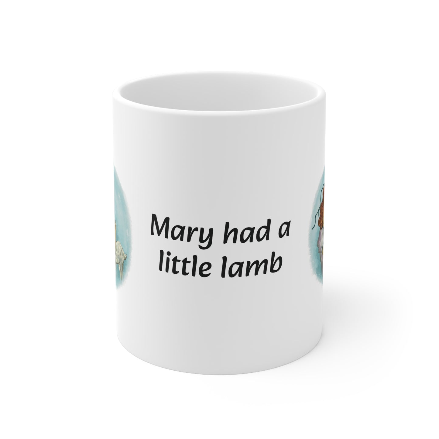 Mary Had A Little Lamb - (Hugging) Sleek and Polished Ceramic Coffee Mugs, 11oz, 15oz