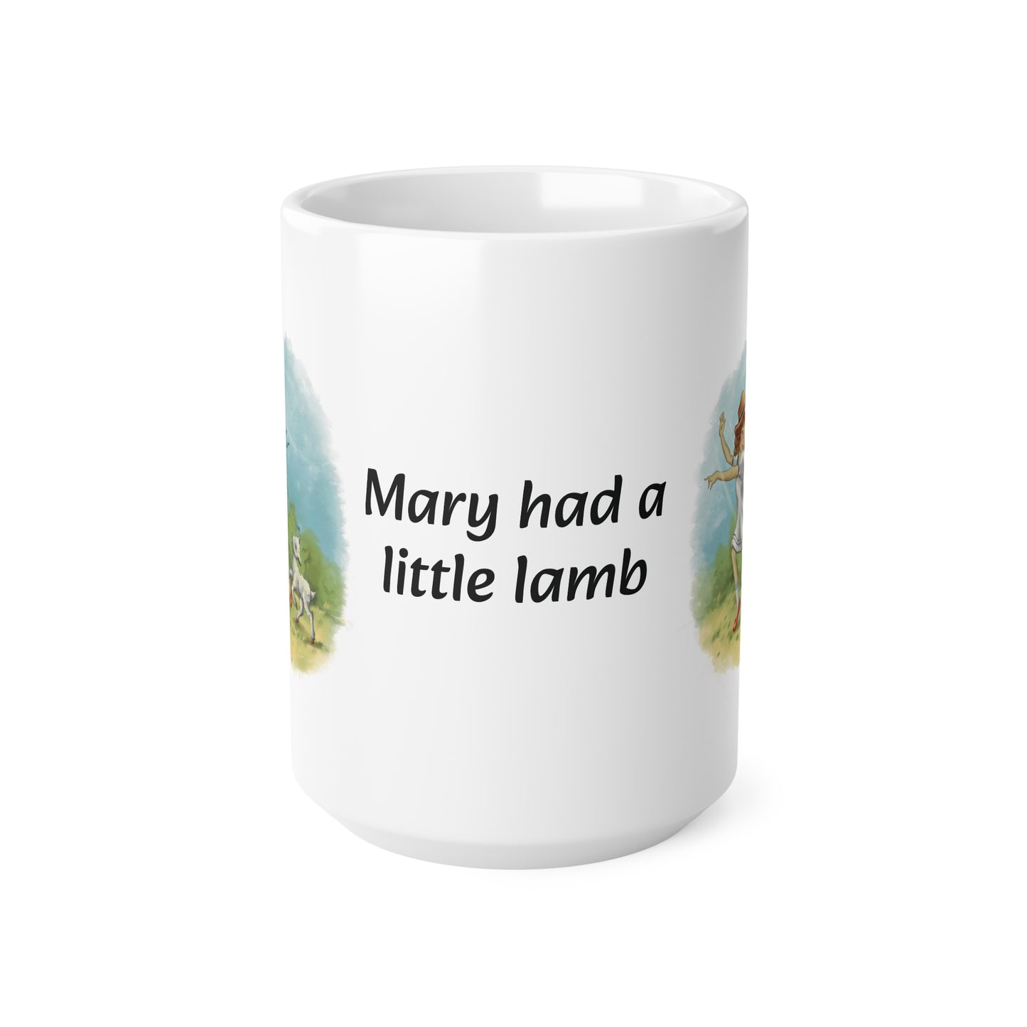 Mary Had A Little Lamb (Skipping) Sleek and Polished Ceramic Coffee Mugs, 11oz, 15oz