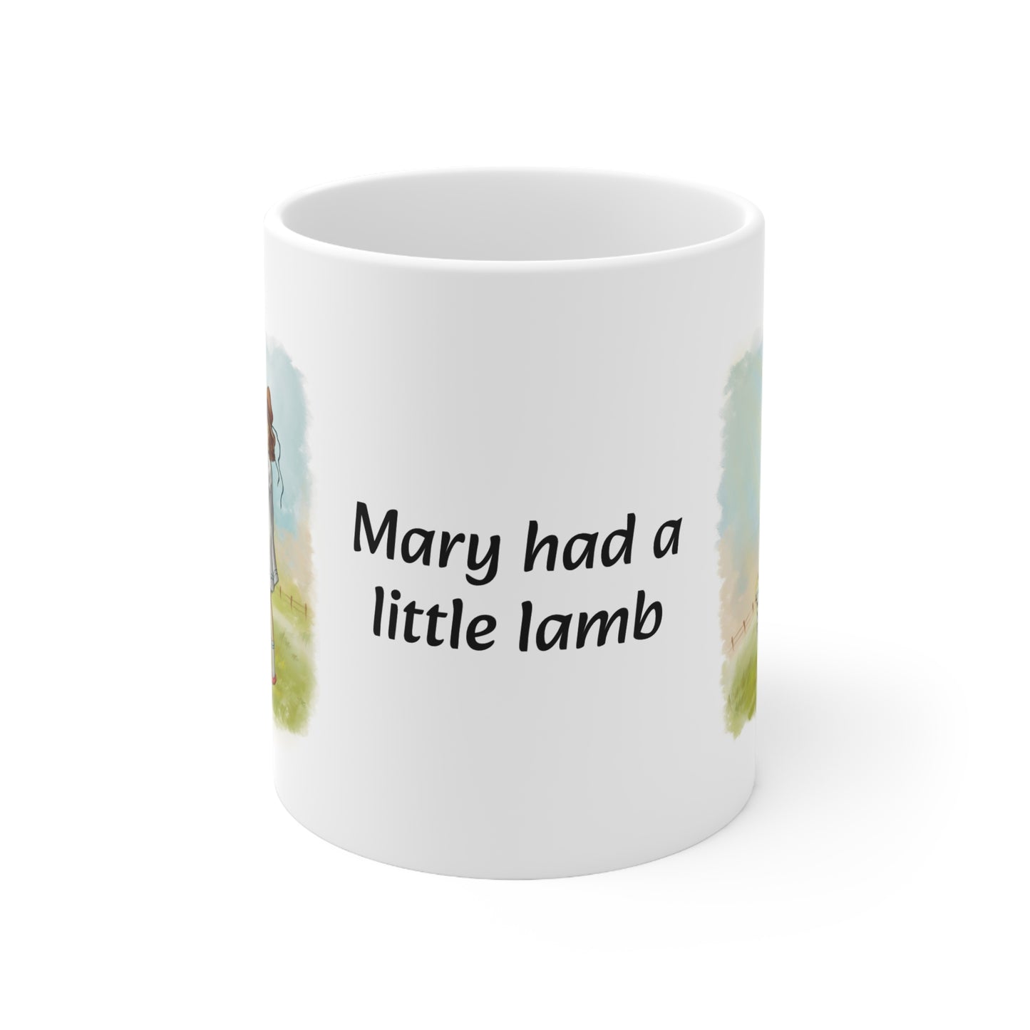 Mary Had A Little Lamb (Looking) Sleek and Polished Ceramic Coffee Mugs, 11oz, 15oz