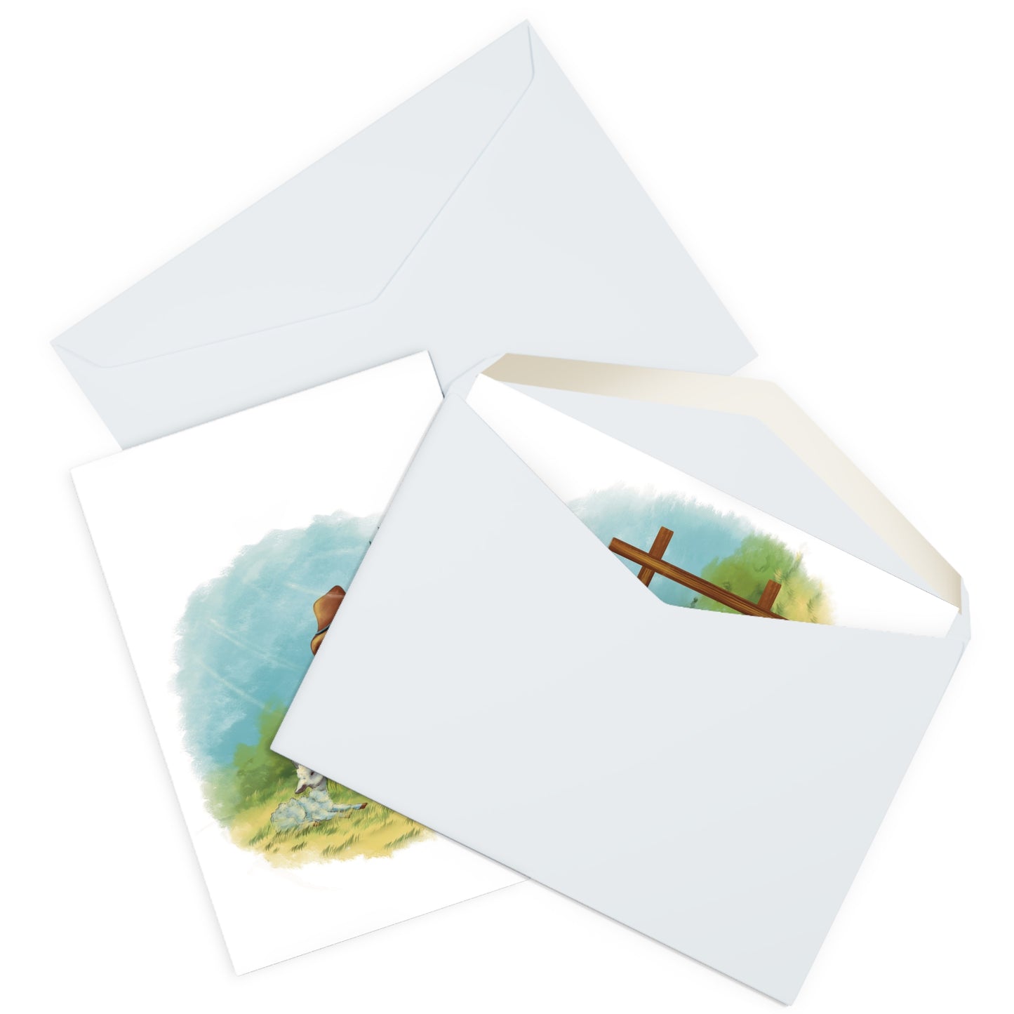 Mary's Little Lamb Greeting Cards (2) - (5 Pack)