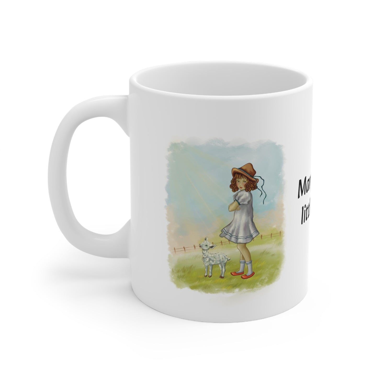 Mary Had A Little Lamb (Looking) Sleek and Polished Ceramic Coffee Mugs, 11oz, 15oz