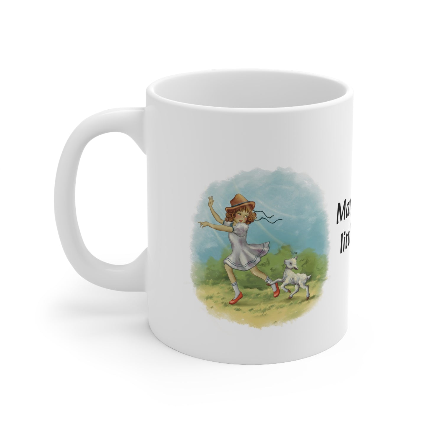 Mary Had A Little Lamb (Skipping) Sleek and Polished Ceramic Coffee Mugs, 11oz, 15oz