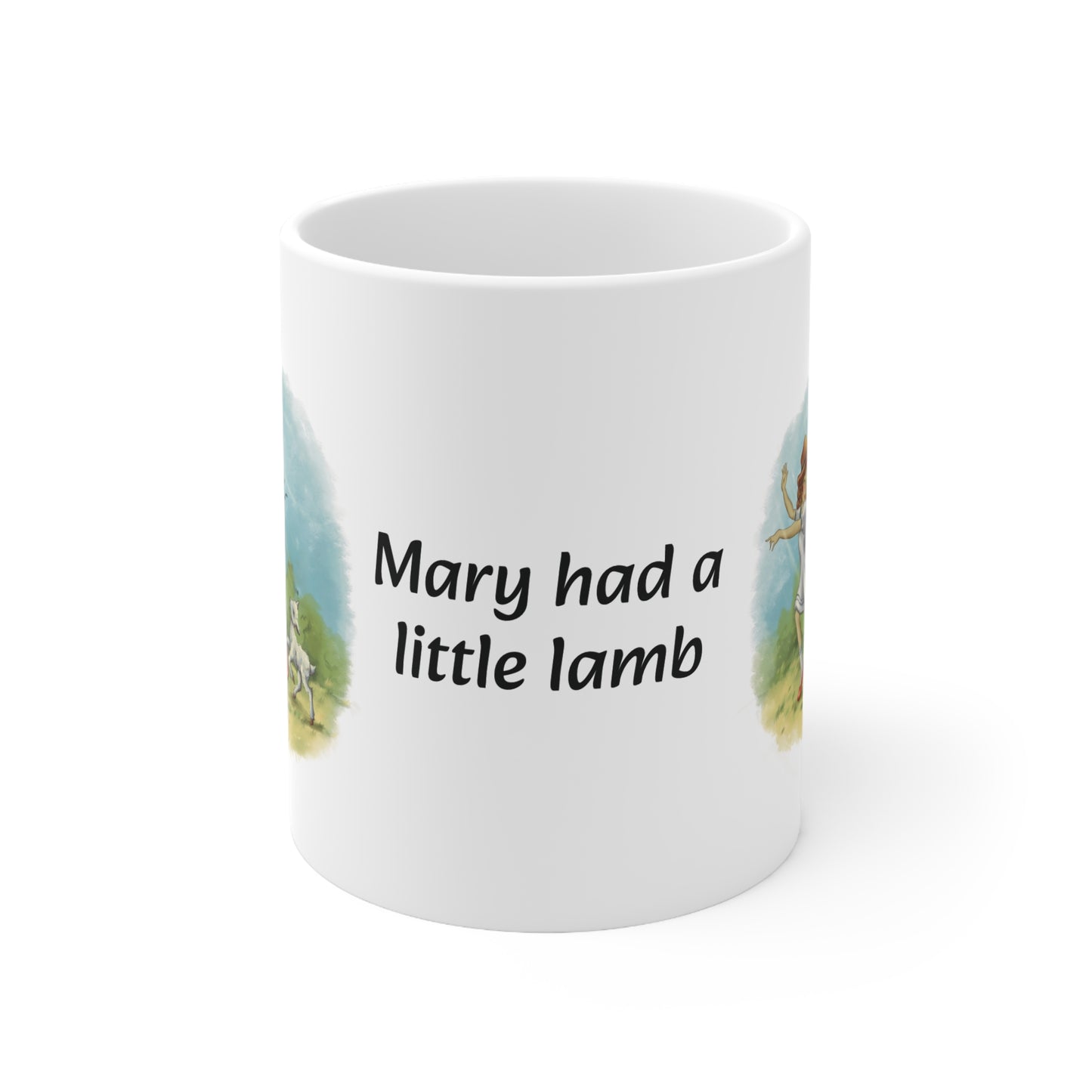 Mary Had A Little Lamb (Skipping) Sleek and Polished Ceramic Coffee Mugs, 11oz, 15oz