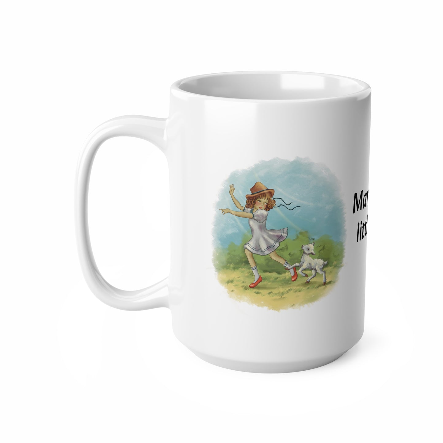 Mary Had A Little Lamb (Skipping) Sleek and Polished Ceramic Coffee Mugs, 11oz, 15oz