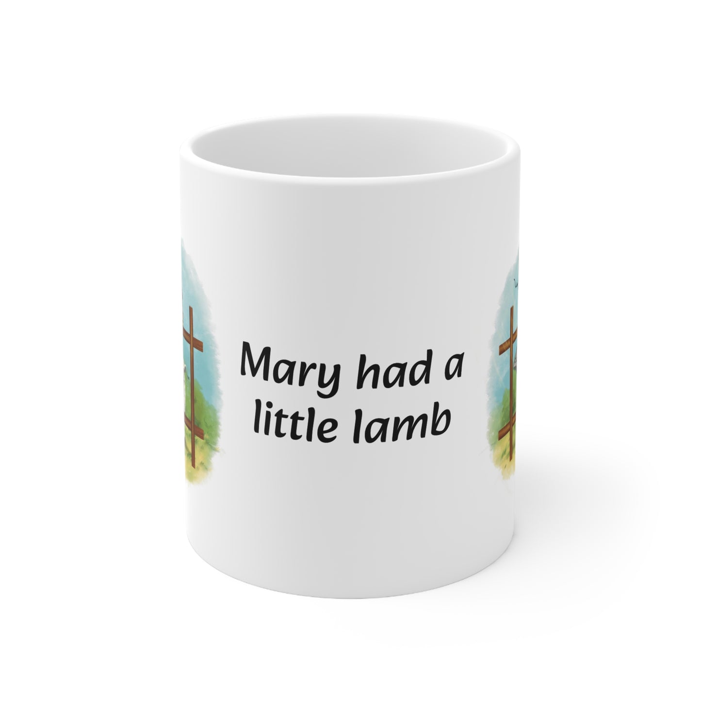 Mary Had A Little Lamb - (Jumping) Sleek and Polished Ceramic Coffee Mugs, 11oz, 15oz