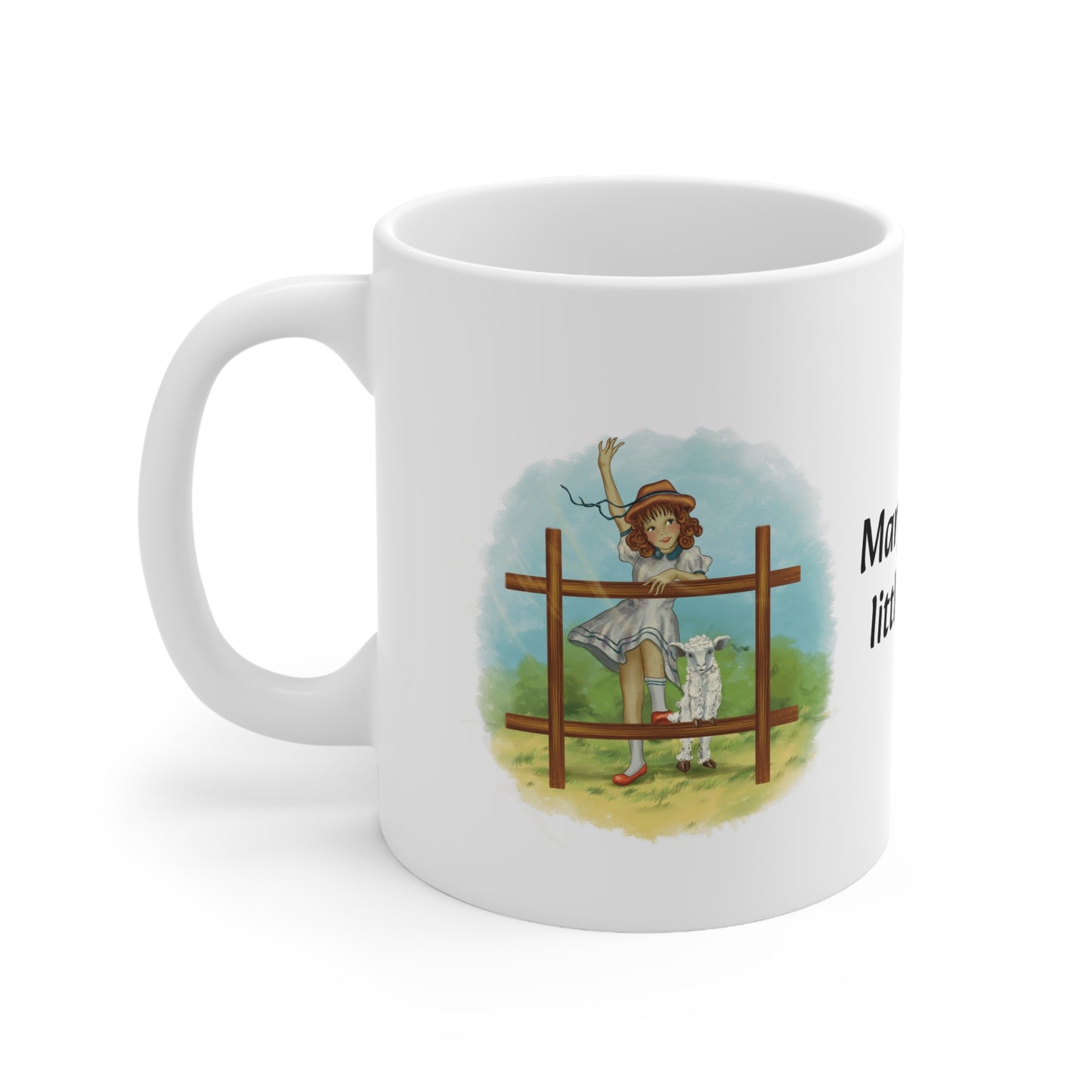 Mary Had A Little Lamb - (Jumping) Sleek and Polished Ceramic Coffee Mugs, 11oz, 15oz