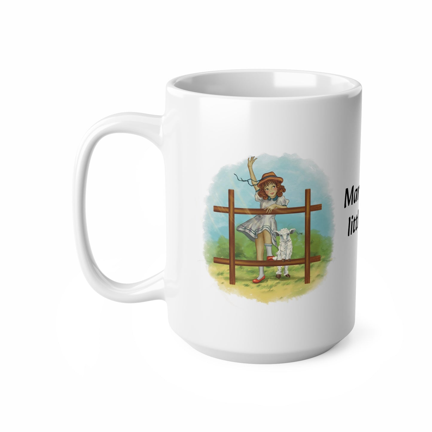 Mary Had A Little Lamb - (Jumping) Sleek and Polished Ceramic Coffee Mugs, 11oz, 15oz